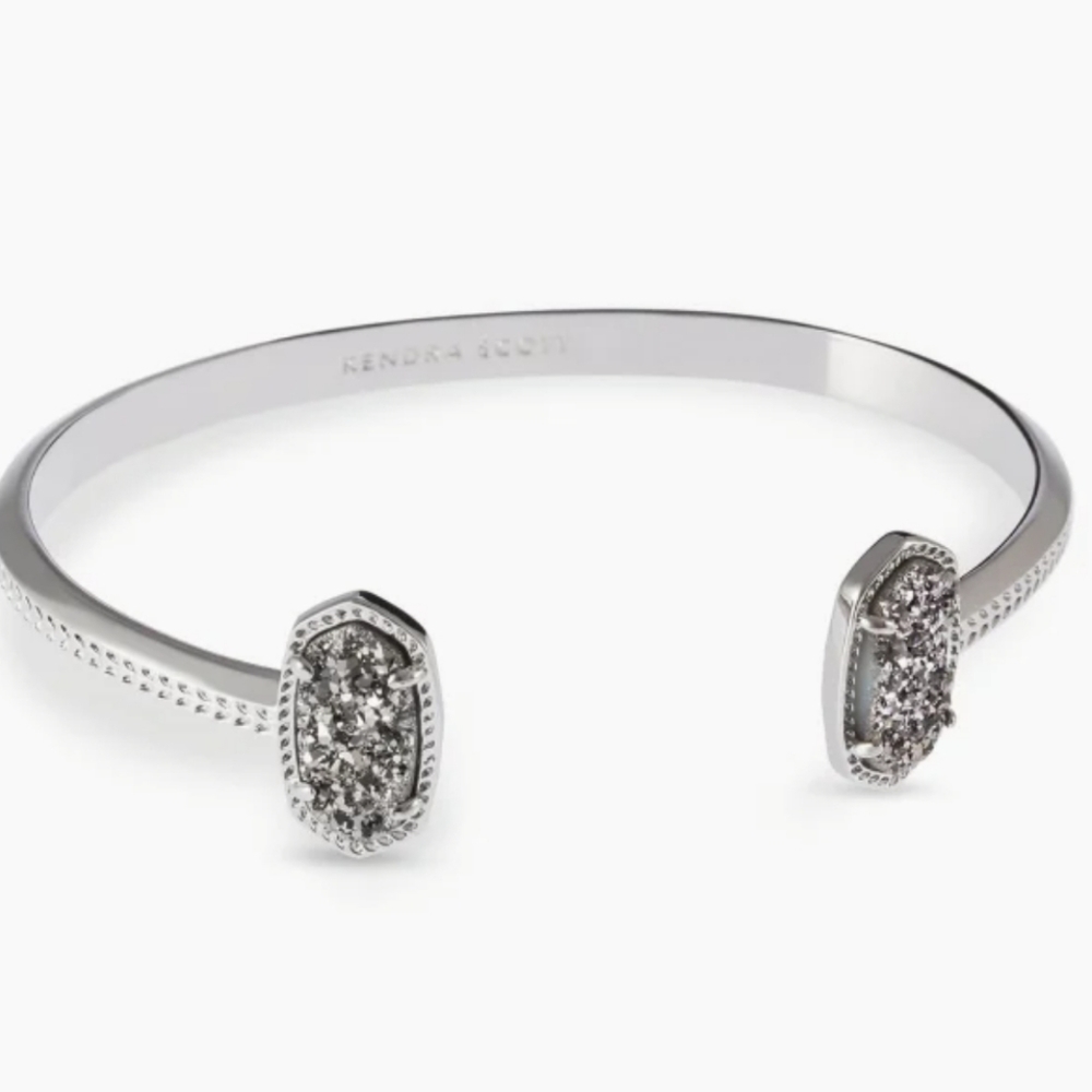 Kendra Scott Elton Silver Cuff Bracelet in Platinum Drusy
